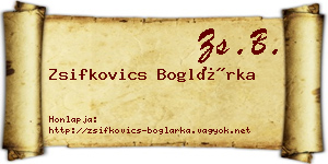 Zsifkovics Boglárka névjegykártya